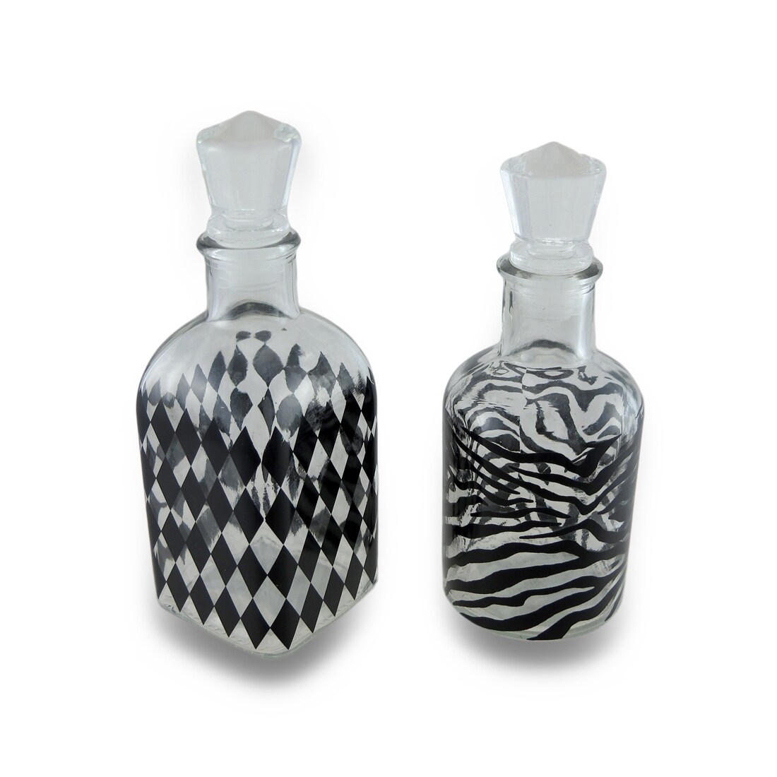 Shop Black Clear Animal Harlequin Print Decorative Glass