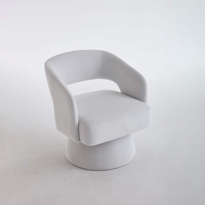Swivel Barrel Chair, Velvet Accent Armchair 360 Degree Swivel Club Chair for Living Room Bedroom Reception Room