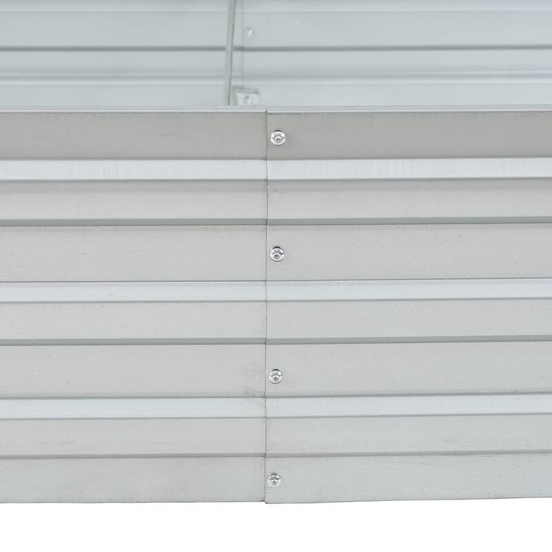 6-Ft Wide Galvanized Steel Rectangular Raised Garden Bed - 6 ft W x 3 ft D x 1 ft H
