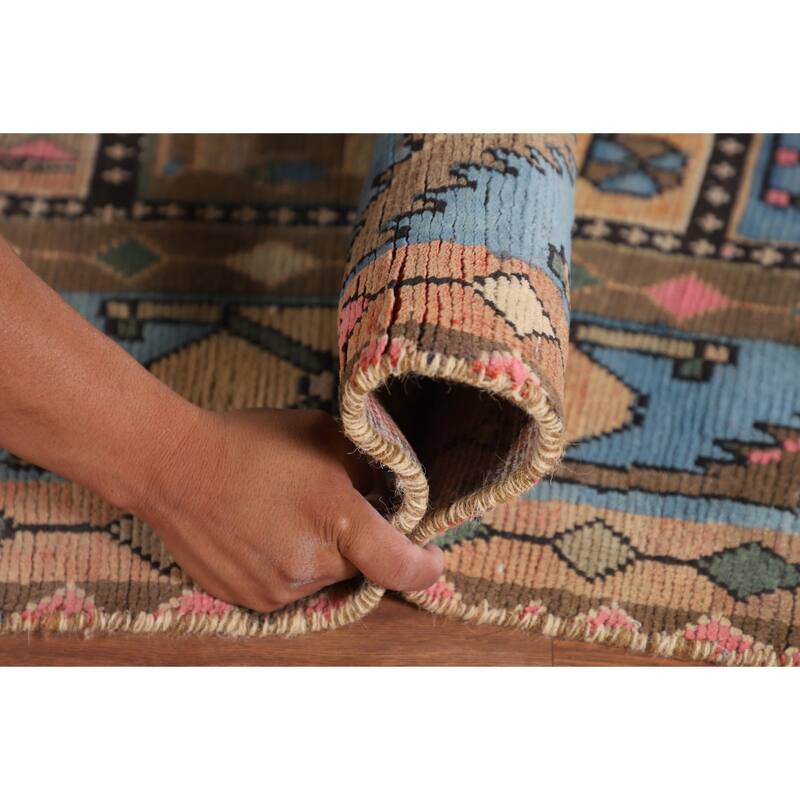 Garden Design Bakhtiari Persian Vintage Rug Handmade Wool Carpet - 6'4"x 9'5"