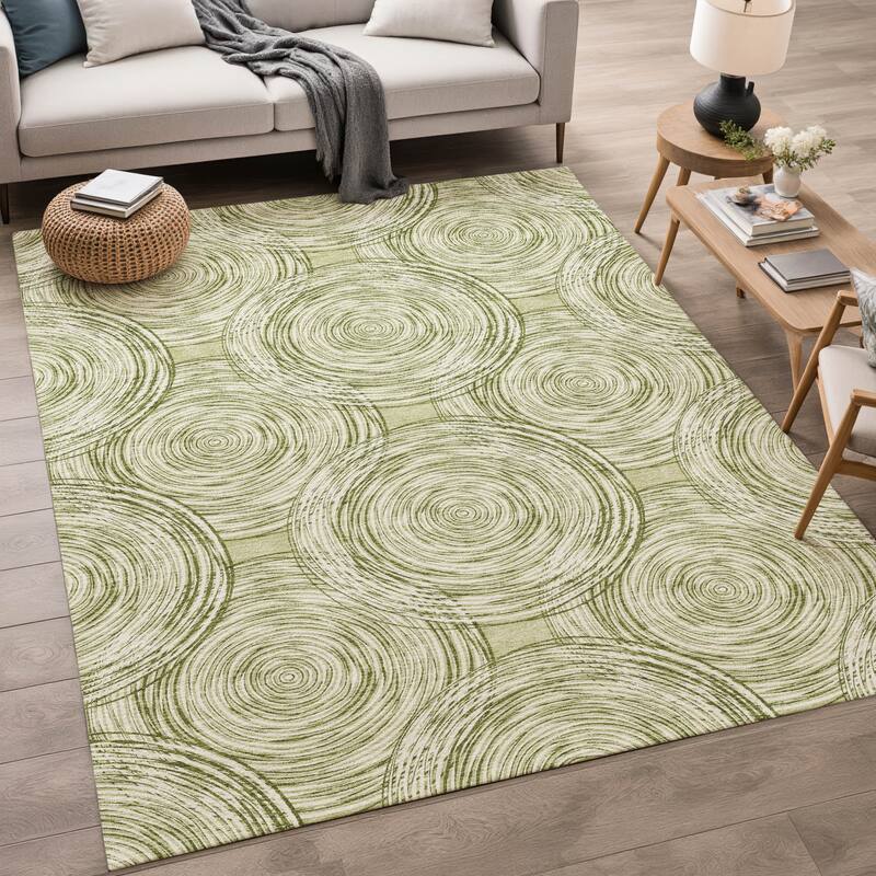 Machine Washable Indoor/ Outdoor Modern Pune Chantille Rug