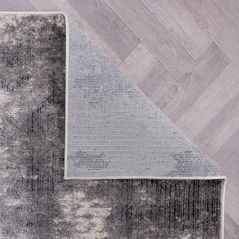 World Rug Gallery Distressed Abstract Gray Area Rug