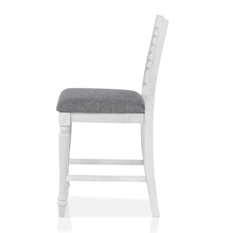 Ionessa Farmhouse Antique White Wood Counter Height Chair by Furniture of America (Set of 2)