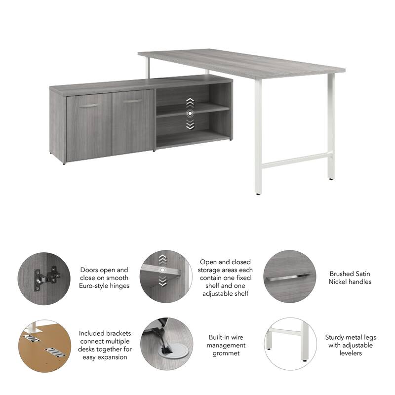 Bush Business Furniture Hustle 72W Computer Desk with Storage Cabinet