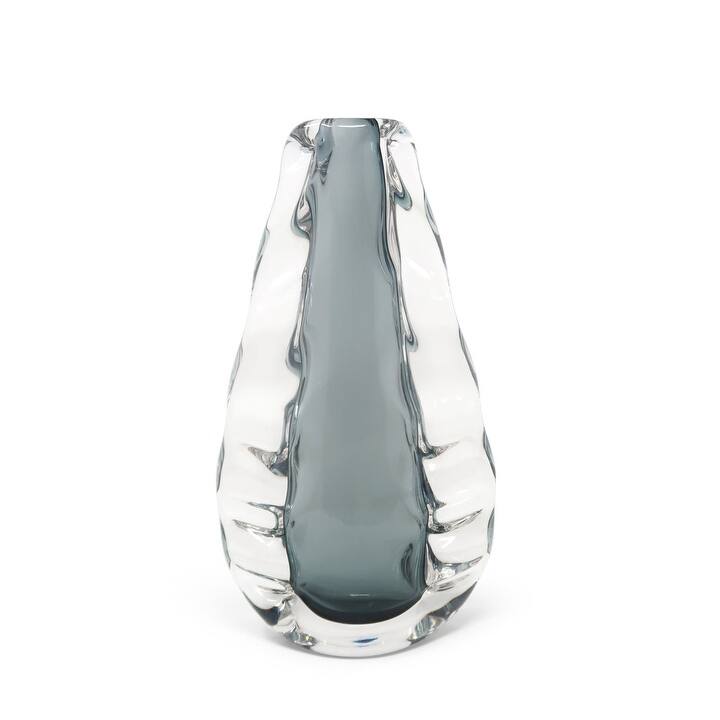 Crystal Double Wall Vase with Smoked Inner