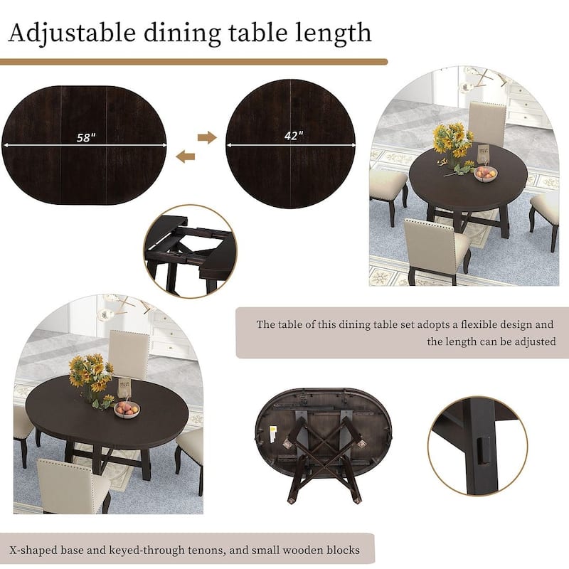 Expandable round dining table set for 4 On Sale Bed Bath & Beyond