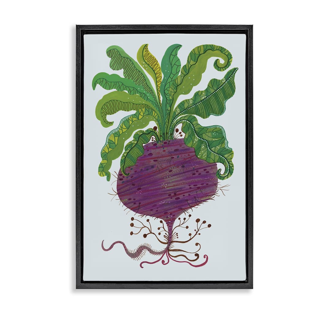 Stupell Stylized Beetroot Vegetable Framed Floater Canvas Wall Art Design By Kay Widdowson