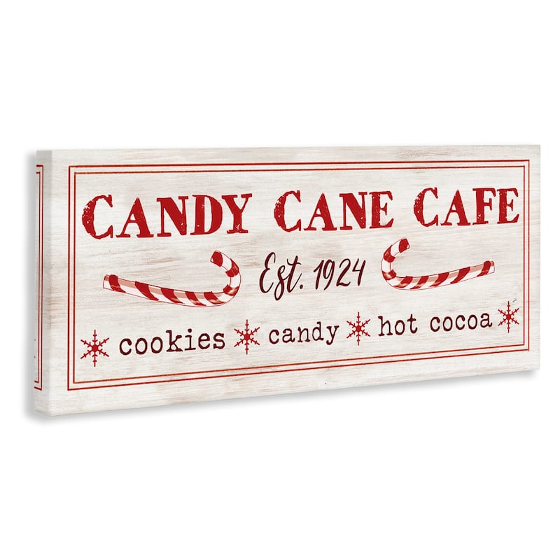 Stupell Vintage Candy Cane Cafe Canvas Wall Art Design By Dogwood Portfolio