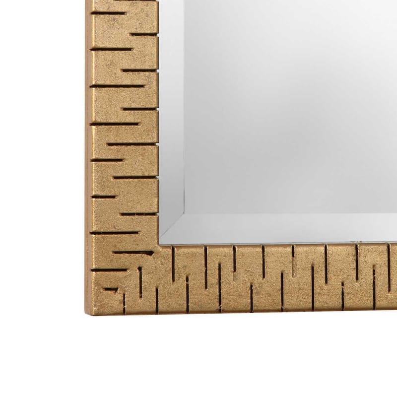 Laser Cut Beveled Rectangular Wall Mirror - 72" - Gold