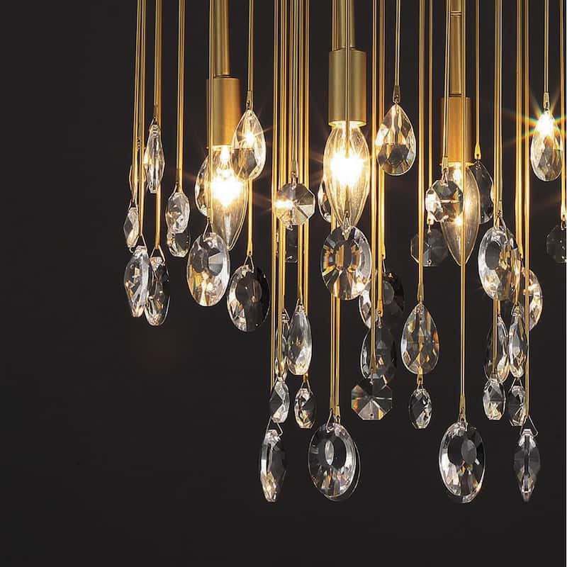 Statement 4-light Crystal Modern Glam Chandelier for Dining Room - 16 inches
