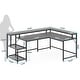 preview thumbnail 30 of 32, L Shaped Desk with Monitor Shelf, Reversible Corner Computer Desk for Office Home 69"