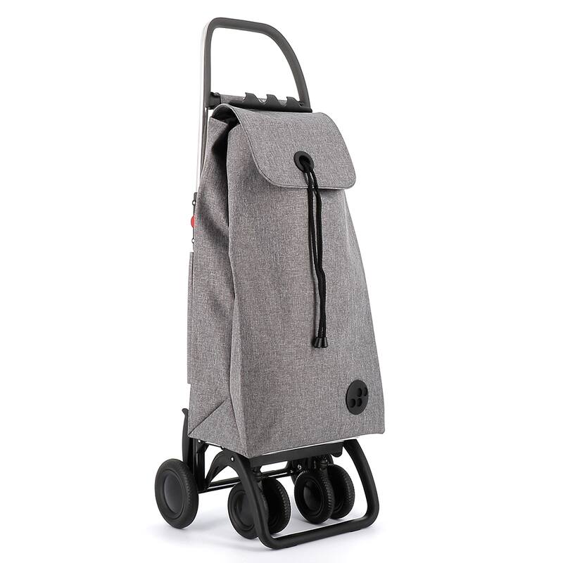 Shopping Trolley Rolser I-Max Tweed 4 Wheels 2 Swiveling Foldable - 15.55 in. W x 41.34 in. H x 12.8 in. D - Grey