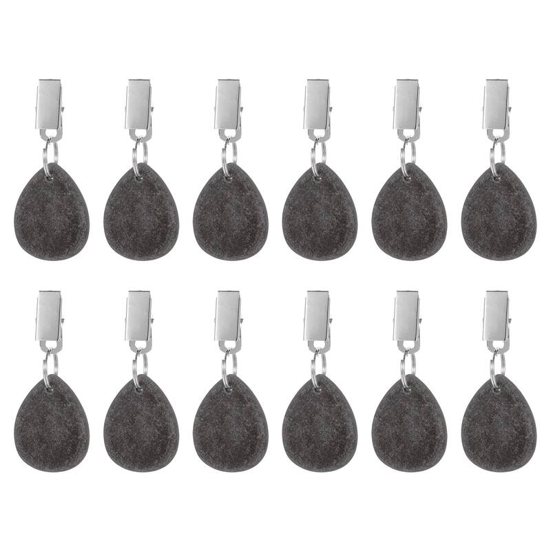 12PCS Marble Water-Drop Shape Tablecloth Weights with Metal Clip