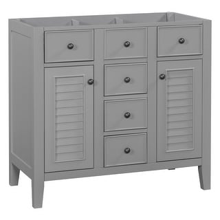36 Inch Bathroom Vanity No Sink with 2 Cabinets 5 Drawers - Bed Bath ...