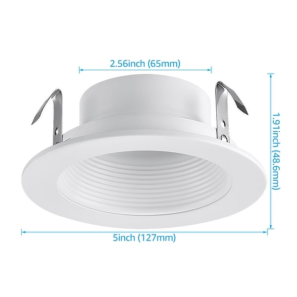 White Fit 6 Inch Halo and Juno Remodel Recessed Housing Step Baffle with Iron Goof Ring TORCHSTAR 12-Pack 6 Inch Metal Recessed Can Light Trim