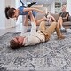 preview thumbnail 3 of 5, LOOM & LUXE Collection Grey/Blue/Traditional Non-Shedding Area Rug