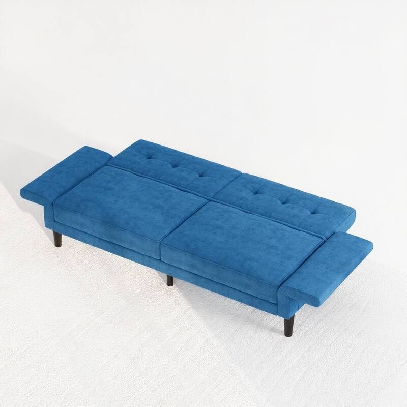 89" Futon Sofa Bed, with Adjustable Backrest & Armrest