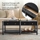 preview thumbnail 13 of 22, HULALA HOME Derk Transitional 47"W Spindle Fluted Rectangular Storage Coffee Table with Solid Wood Drawers