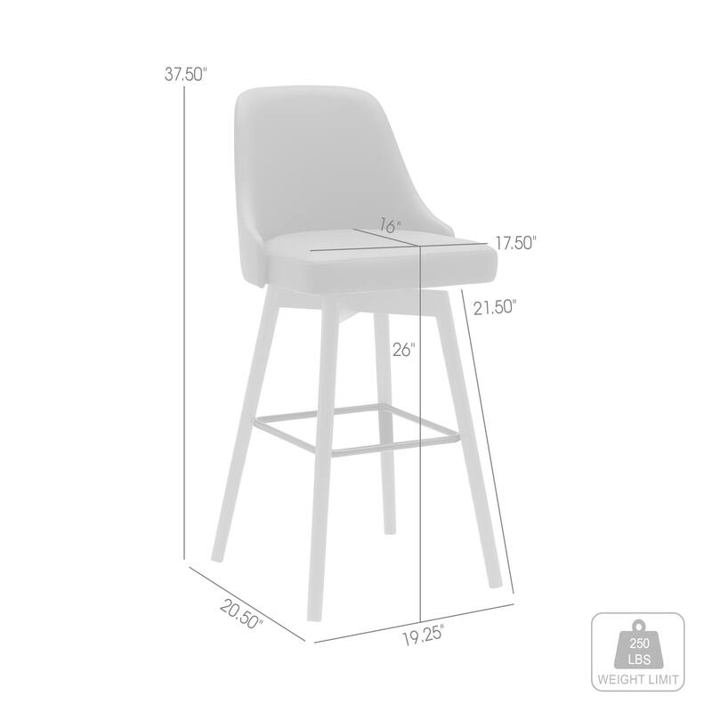 Sicily Faux Leather or Fabric Upholstered Swivel Counter or Bar Stool
