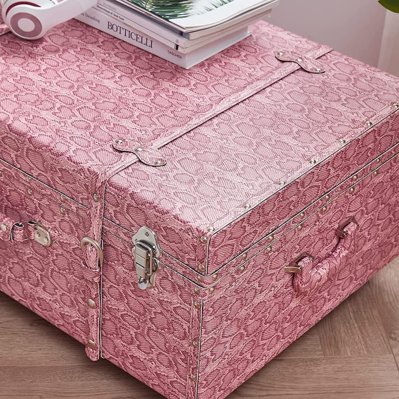Texture® Brand Trunk - Faux Snakeskin by DormCo - 29"L x 20"W x 14"H