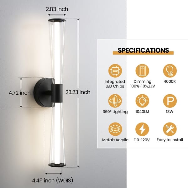 Modern LED Bathroom Vanity Light Bar 23Inch Bathroom Light Fixtures ...
