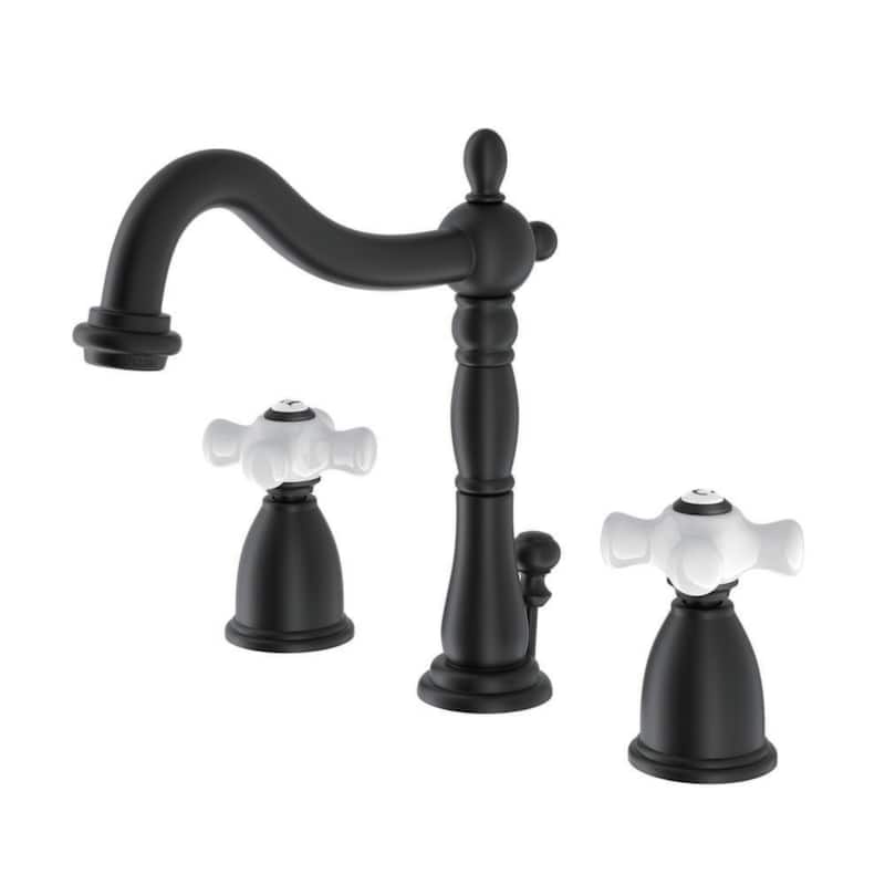 Kingston Brass Traditional 8 in. Widespread Bathroom Faucet - Matte Black
