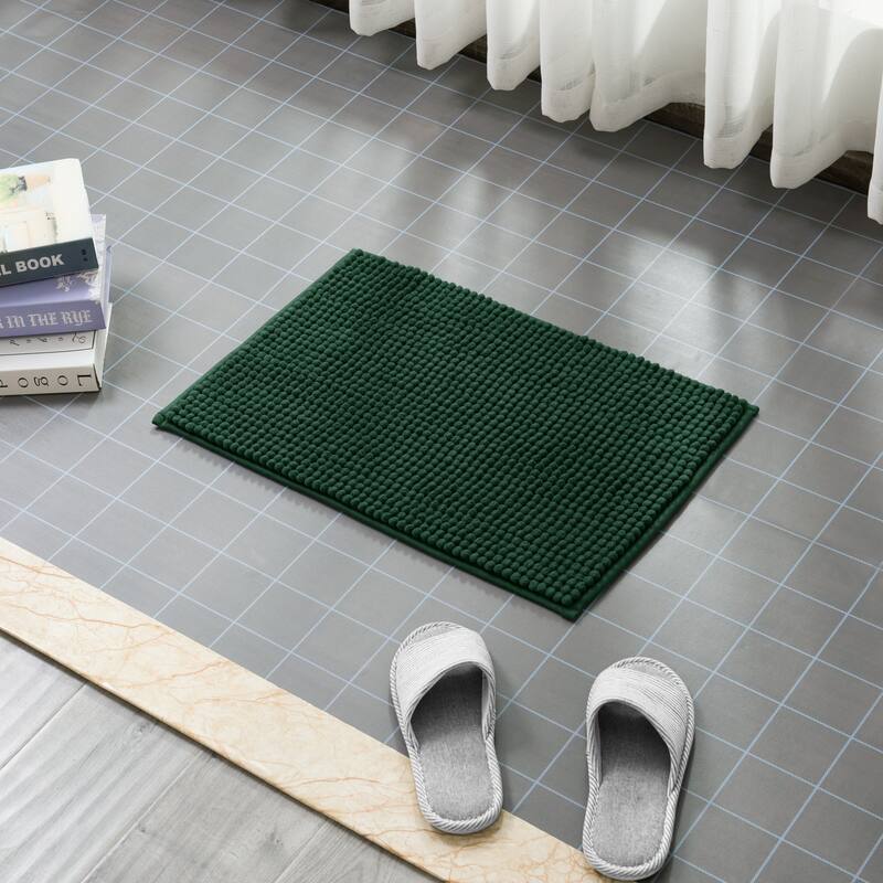 Subrtex Luxury Chenille Bath Rugs Soft Bathroom Mats