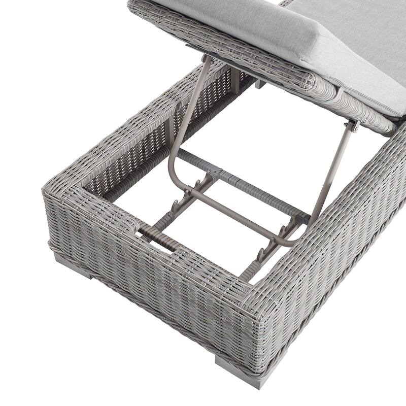 Conway Sunbrella Outdoor Patio Wicker Rattan Chaise Lounge