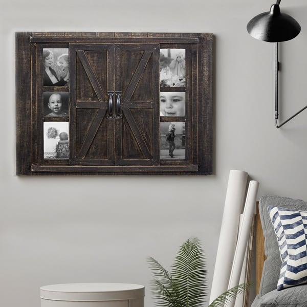 The Gray Barn Rustic Wood Photo Collage Picture Frame With Mirror On Sale Overstock 28178927