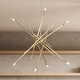 preview thumbnail 1 of 6, Hunter Vicontessa Alturas Gold 8-Light Large Chandelier - Entry, Dining Room, Living Room - Modern, Sputnik 8-Light - Alturas Gold