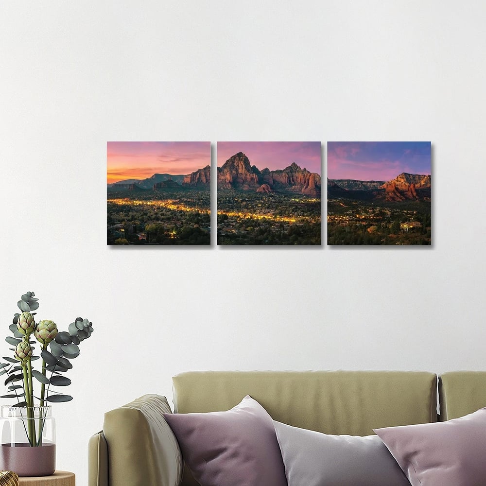 iCanvas "Sunset In Sedona Arizona" by Jonathan Ross Photography 3-Piece Canvas Wall Art Set