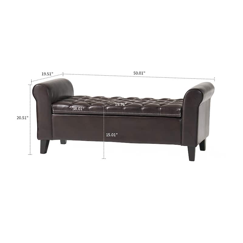 Modern Stylish Upholstered Storage Bench with Flip Top