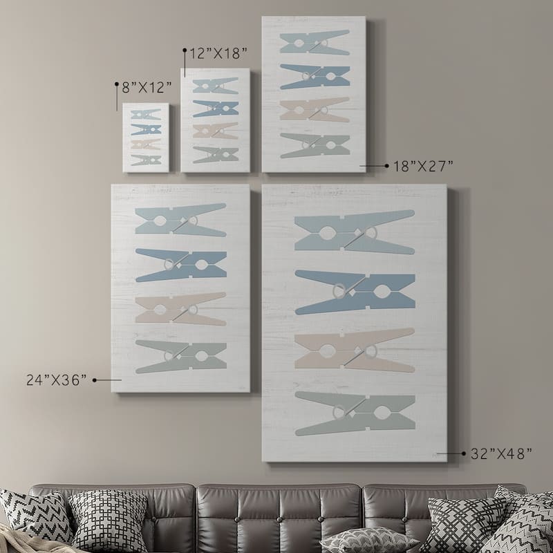 Laundry Pins Premium Gallery Wrapped Canvas - Ready to Hang