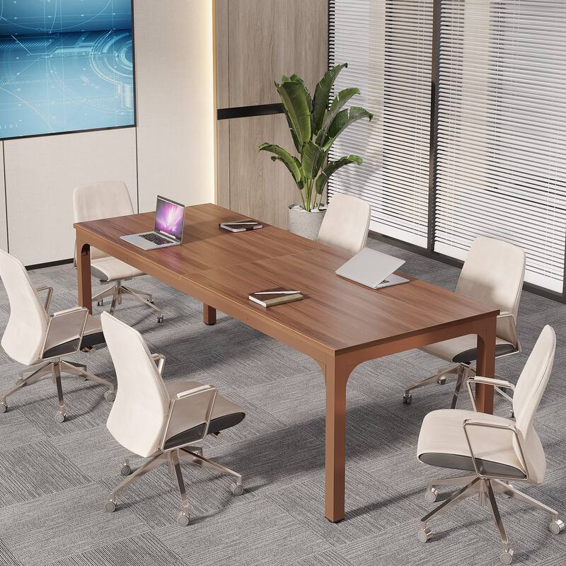 Long Conference Table Set of 4, 13FT Large Rectangle Meeting Seminar Table, 78.74-Inch Business Tables