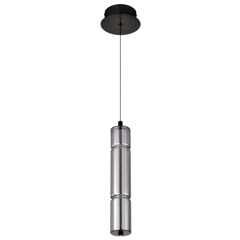 Evander LED 16 Inch Mini Pendant Matte Black Finish Smoked Glass - Matte Black