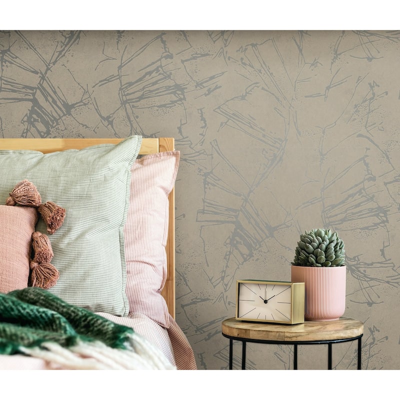 Galerie Wallcoverings Terra Collection Graphic Stone Glitter Finish Clay on Non-woven Wallpapr Roll