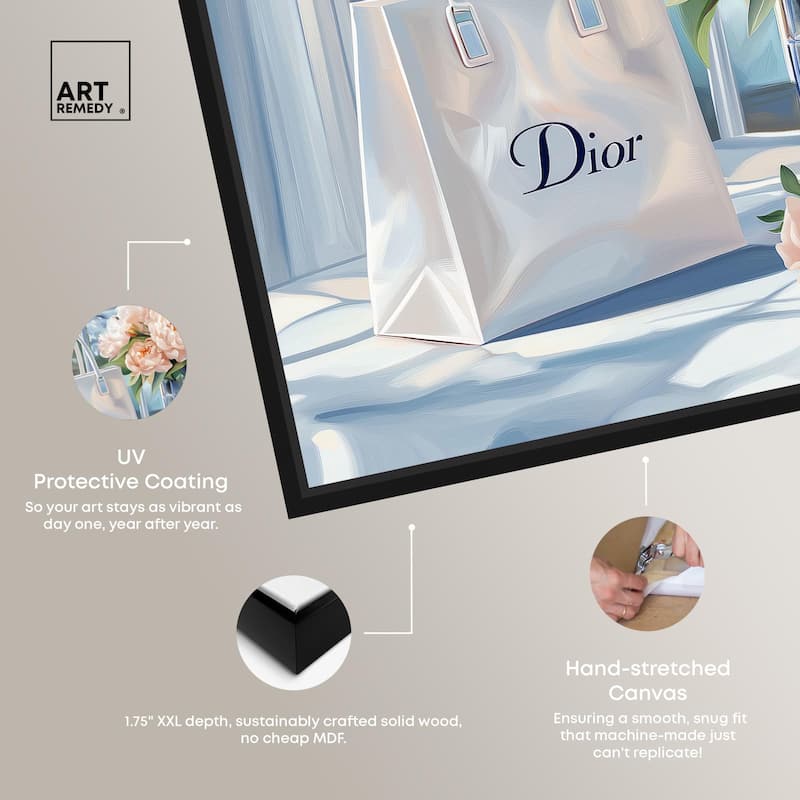 Bag and Peonies Canvas by Art Remedy