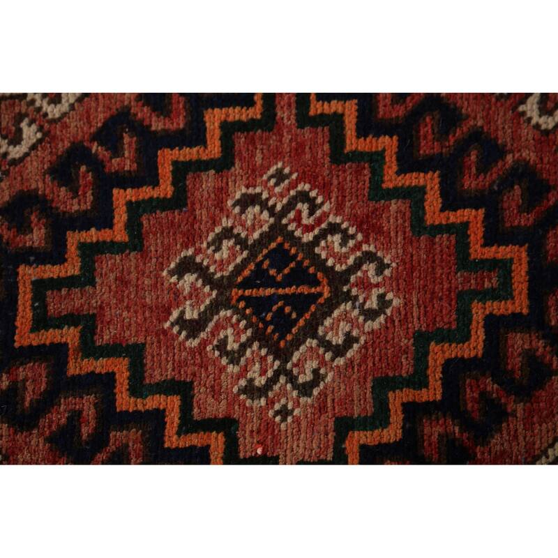 All-Over Geometric Bakhtiari Persian Area Rug Handmade Wool Carpet - 5'0"x 10'9"