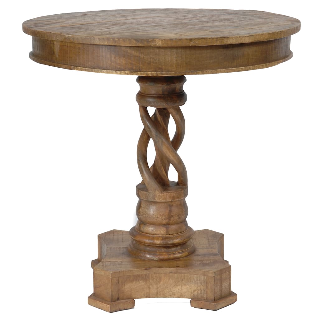 Bengal Manor Mango Wood Twist Accent Table - 30" Rnd x 30" H