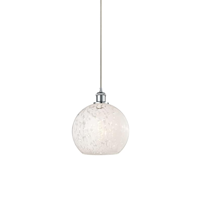 Innovations Lighting 516-1P-12-10 White Mouchette Pendant White - Polished Chrome