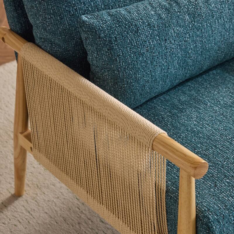 Chenille Accent Chair with Pillow