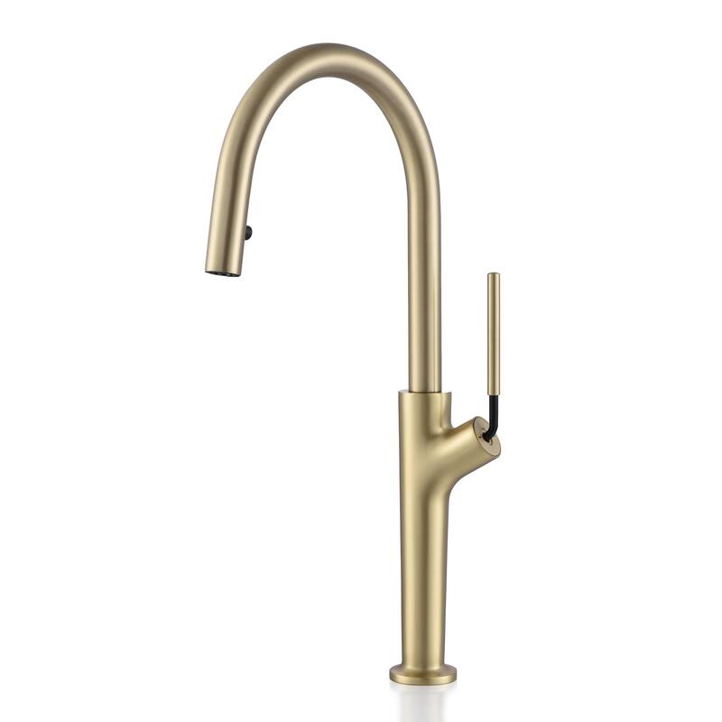 Single Handle Kitchen Faucet with Pull Down Sprayer Brass 1 Hole Brass Pull Down Kitchen Sink Faucets