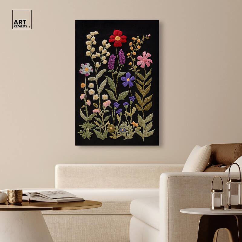 Fiber Flora on Fathomless Canvas by Art Remedy, Gallery Wrapped