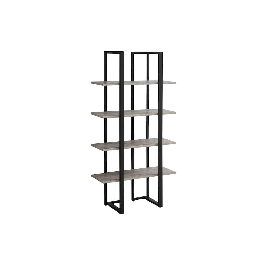 Bookshelf, Bookcase, Etagere, 4 Tier, 60"h, Office, Bedroom, Laminate, Metal, Contemporary, Modern