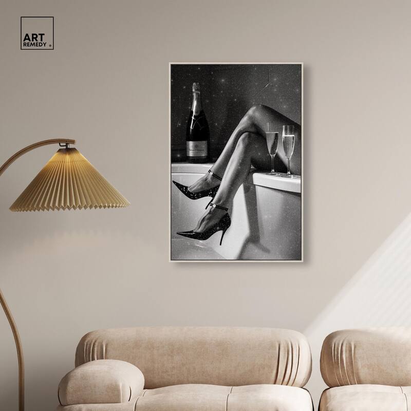 Champagne Bath Glamour Canvas by Art Remedy
