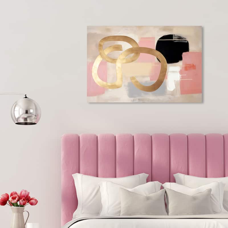 Wynwood Studio Canvas Fashion and Glam Jewelry Abstract Gold and Metallic Gold Modern & Contemporary Wall Art Canvas Print - 30 x 20