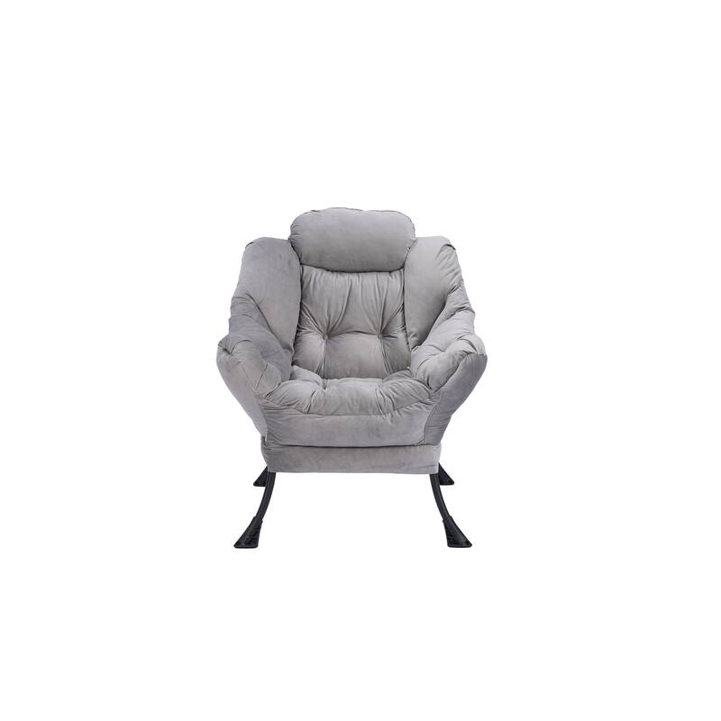 Accent Contemporary Lounge Chair, Single Steel Frame Sofa Chair with Armrests and A Side Pocket,with ottoman,with footrest