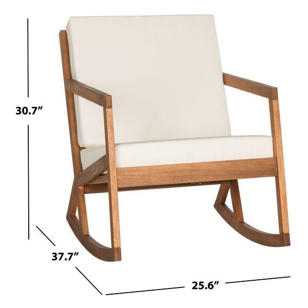 dimension image slide 2 of 3, SAFAVIEH Outdoor Vernon Rocking Chair w/ Cushion