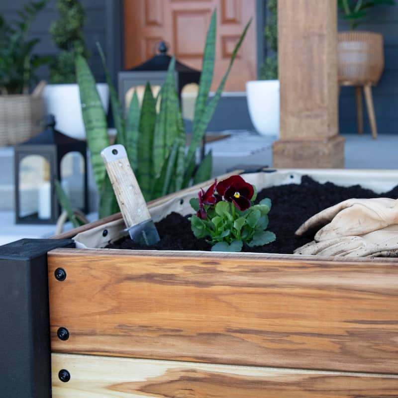 Backyard Discovery 48" Teak Wood Garden Bed Planter Box - 4'0" x 2'4"