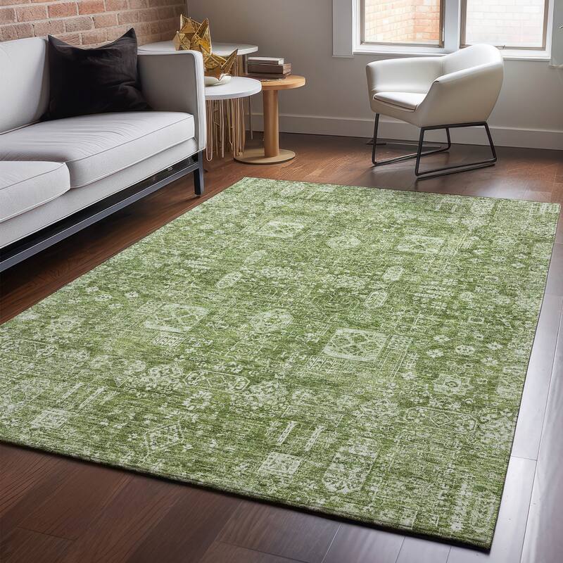 Premium Washable Super Soft Traditional Persian Mayfield Rug - Aloe - 5' x 7' 6" - Rectangle